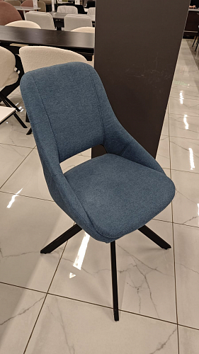 Стул на металлокаркасе Оливер крутящийся синий / черный из шоурума 4